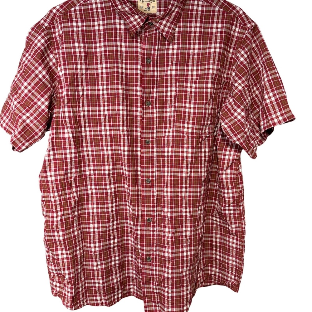 RedHead Mens 2XL Short Sleeve Plaid Shirt Cotton gorpcore cabin rustic‎ classic
